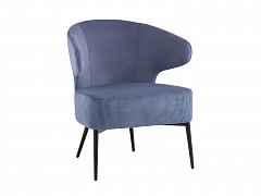 Кресло лаунж STOOL GROUP Royal Stripes Велюр синий  - фото №1