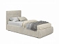 Мягкая кровать Selesta 900 кожа кремовый с подъемным механизмом с матрасом PROMO B COCOS - фото №3