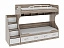 Кровать двухъярусная с лестницей с ящиками Прованс, крем - миниатюра