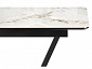 Бугун 120(160)х80х77 белый мрамор глняец / черный Керамический стол - фото №9