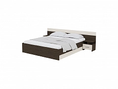 Комплект кровати 160х200 с настилом и тумбами Леси, венге / сонома - фото №1