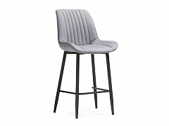 Седа велюр светло-серый / черный Барный стул - фото №1, Woodville11703