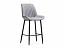 Седа велюр светло-серый / черный Барный стул, велюр - миниатюра