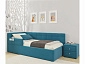 Односпальная кровать-тахта Bonna 900 с защитным бортиком синяя и подъемным механизмом - фото №3