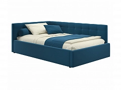 Мягкая кровать-тахта Bonna 1200 синяя c ортопедическим основанием - фото №1, mebel_stock_20309
