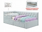 Односпальная кровать-тахта Afelia с ящиками и бортиком 900 мята пастель с ортопедическим основанием - фото №3