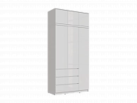 Челси Шкаф 1200 + антресоль 1200 (Белый глянец, Белый) - фото №1