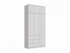 Челси Шкаф 1200 + антресоль 1200 (Белый глянец, Белый) - фото №1, mdm1205418484