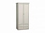 Шкаф для одежды Эльмира 40.02 белый, белая кожа патина - миниатюра
