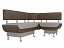 Кухонный угловой диван Альфа Правый, рогожка - миниатюра