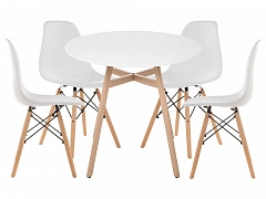 Гуанора 90 white / wood Обеденная группа - фото №1