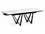 Марвин 160(220)х90х76 белый мрамор / черный Керамический стол, металл - миниатюра