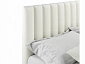 Мягкая кровать с тумбами Olivia 1600 беж с подъемным механизмом - фото №6