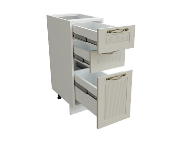 Шкаф Н303 с 3-мя ящиками Моцарт БЕЛ/КВАРЦ ГРЕЙ Ф13 - фото №1, 888_ММК-00001710