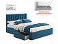 Мягкая кровать Olivia 1600 синяя с ящиками - фото №3