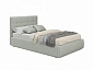 Мягкая кровать Selesta 1200 кожа серый с подъемным механизмом - фото №2