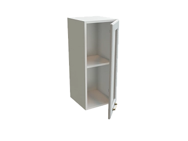 Шкаф В300 с 1-ой дверью со стеклом Ницца БЕЛ/ДУБ/СЕР Ф15 - фото №1, 888_ММК-00016233
