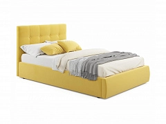 Мягкая кровать Selesta 1200 желтая с ортопед.основанием с матрасом АСТРА - фото №1, mebel_stock_2830