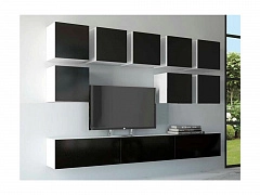 Модульная гостиная Флорис, композиция 4 (Черный глянец, Белый) - фото №1, mdmMF-1205220924