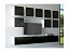 Модульная гостиная Флорис, композиция 4 (Черный глянец, Белый), ЛДСП - миниатюра