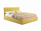 Мягкая кровать Ameli 1400 желтая с подъемным механизмом с матрасом АСТРА - фото №2