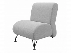 Мягкое дизайнерское кресло Pati букле светло-серый - фото №1