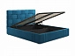 Мягкая кровать Tiffany 1600 синяя с подъемным механизмом с матрасом PROMO B COCOS - фото №4
