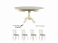 Комплект для кухни, стол Фабрицио + 4 стула Тулон слоновая кость/бежевый, велюр - миниатюра