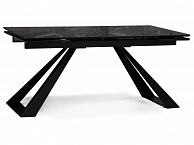 Маккарти 160(220)х90х75 дарк / черный Стол стеклянный - фото №1