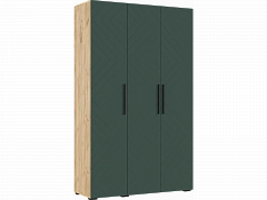 Флэш Шкаф 3-х ств. 1350 браш мени грин/дуб крафт - фото №1, mdmBS-MF-000112786