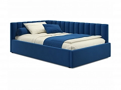 Мягкая кровать Milena 1200 синяя с подъемным механизмом - фото №1