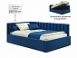 Мягкая кровать Milena 1200 синяя с подъемным механизмом - фото №3