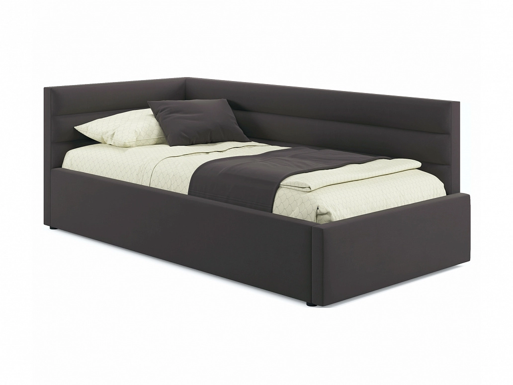 Мягкая кровать Aura 900 шоколад с подъемным механизмом - фото №1