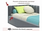 Мягкая кровать Milena 900 серая с подъемным механизмом и матрасом PROMO B COCOS - фото №5