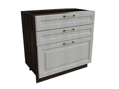 Шкаф Н803 с 3-мя ящиками Ницца ДБК/ДУБ/СЕР Ф53 - фото №1, 888_ММК-00017785