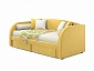 Мягкая кровать Elda 900 желтая с ортопедическим основанием - фото №2
