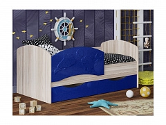Детская кровать Дельфин-3 МДФ темно-синий, 80х160 - фото №1