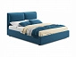 Мягкая кровать Vita 1600 синяя с ортопедическим основанием - фото №2