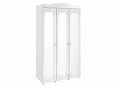 Шкаф 3-х дверный с зеркалами Италия ИТ-55 белое дерево - фото №1, 49027
