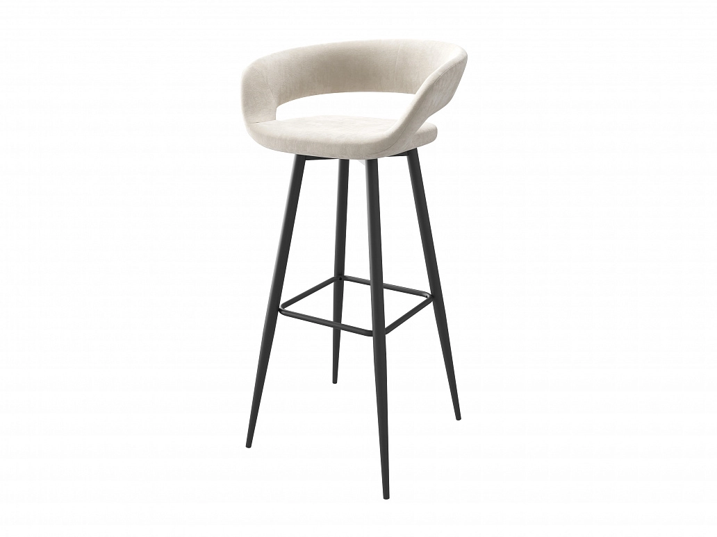 Стул барный Барни Р 900, Черный/CREAM LUX b03 - фото №1