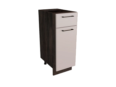 Шкаф Н301 с 1-ой дверью и ящиком Мемфис ДБК/ЯП/ШЕЛК Ф11 - фото №1, 888_ММК-00039978