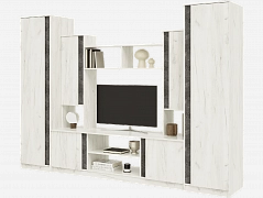 Гостиная Атлантида 5 (Крафт белый / Бетон темный) - фото №1, mdmMF-000096363