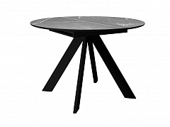 Стол DikLine SKC110 d1100 Керамика Серый мрамор/подстолье черное/опоры черные - фото №1