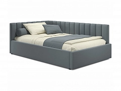 Мягкая кровать Milena 1200 серая с ортопедическим основанием - фото №1, mebel_stock_20235
