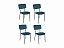 Комплект стульев Бонд, синий, велюр - миниатюра