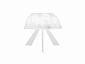 Стол DikLine SFU140 стекло белое мрамор глянец/подстолье белое/опоры белые (2 уп.) - фото №6