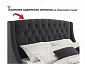 Мягкая кровать "Stefani" 1600 темная с подъемным механизмом с орт.матрасом PROMO B COCOS - фото №10
