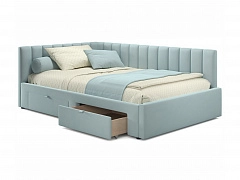 Мягкая кровать-тахта Milena 1200 мята пастель с ящиками - фото №1, mebel_stock_20206