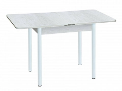 Эко 80х60 стол обеденный раскладной / бетон белый/белый - фото №1