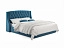 Мягкая кровать "Stefani" 1400 синяя с ортопед. основанием с матрасом АСТРА, велюр - миниатюра